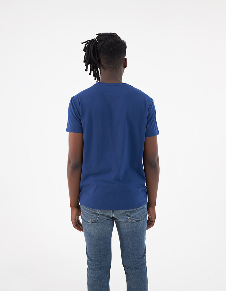 Tee-shirt indigo IKKS BETTER avec marquage blanc-3