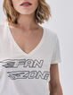 Women’s off-white slogan T-shirt with diamante-5