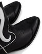 Women’s black & white leather cowboy boots, Western seams-4