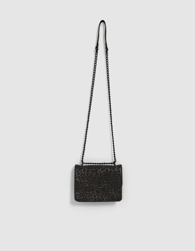 Mini bolso negro estampado leopardo reciclado niña - IKKS