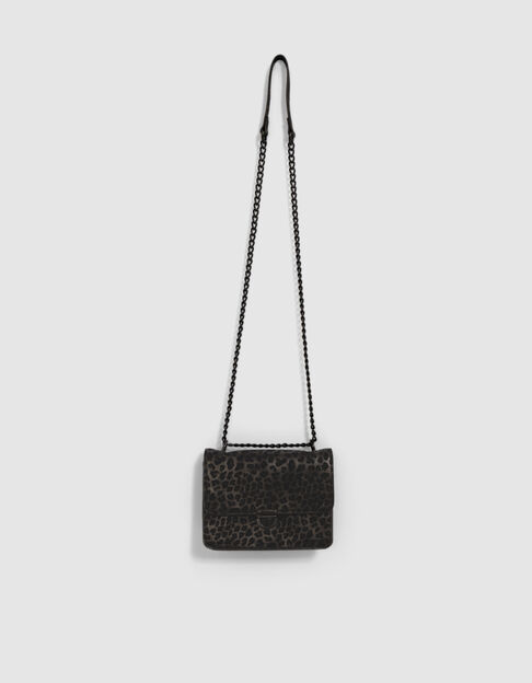 Mini bolso negro estampado leopardo reciclado niña - IKKS