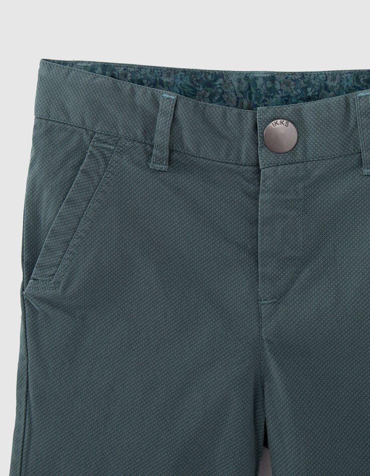 Groene chino-bermuda in piquétricot jongens-2