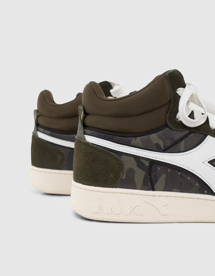 IKKS X DIADORA unisex khaki camouflage leather trainers-6