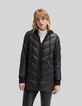 Women’s long light padded jacket+sweatshirt fabric hood-5