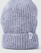 Bonnet gris chiné tricot côtelé fille-6