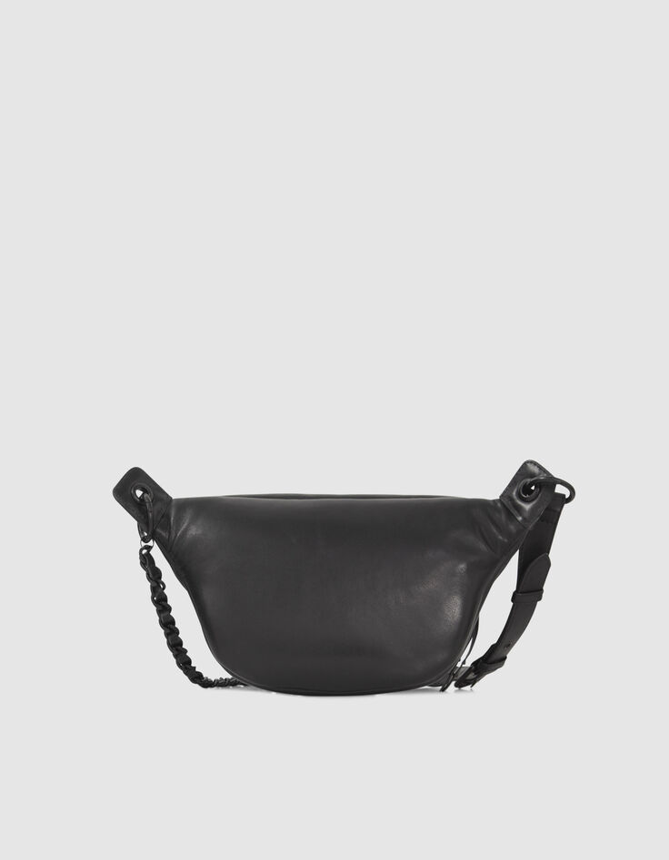 Women’s black leather 1440 PUFFY waist bag-3