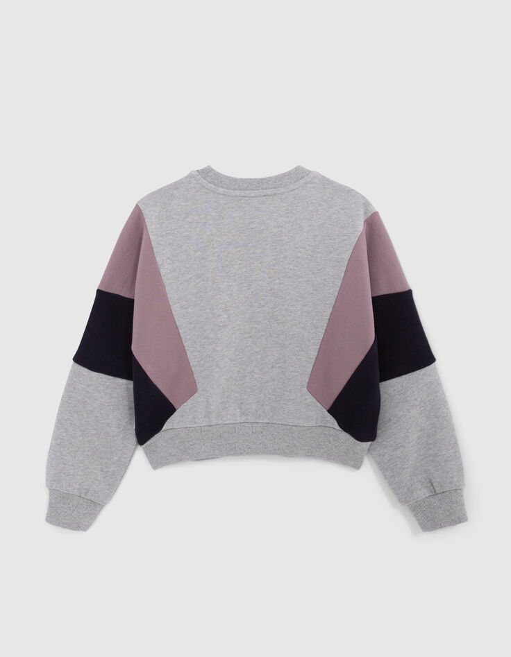 Graues Herz-Planeten-Maxi-Sweatshirt für Mädchen-4