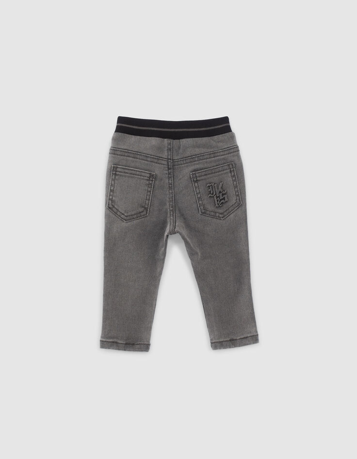 Baby boys’ grey jeans with prints and embossed images-4