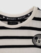 White IKKS–MICKEY T-shirt with black stripes-3