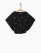 Girls’ black embroidered T-shirt-cape-4