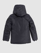 Boy's black 2-in-1 parka with velvet down jacket-4