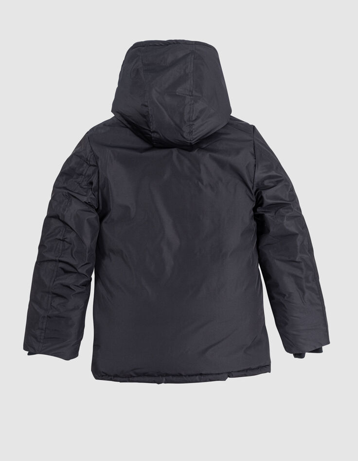 Zwarte 2-in-1 parka met fluwelen donsjack voor jongens-4