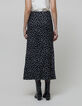 Black midi skirt LENZING™ ECOVERO™ women's polka dot print-5