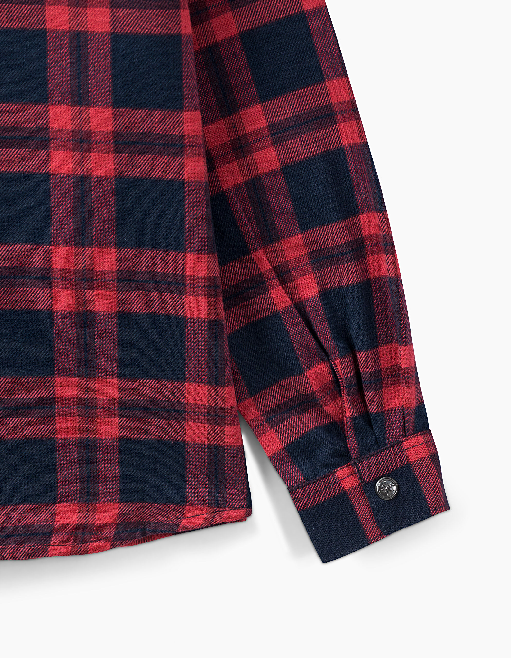 Boys' navy and red checked shirt