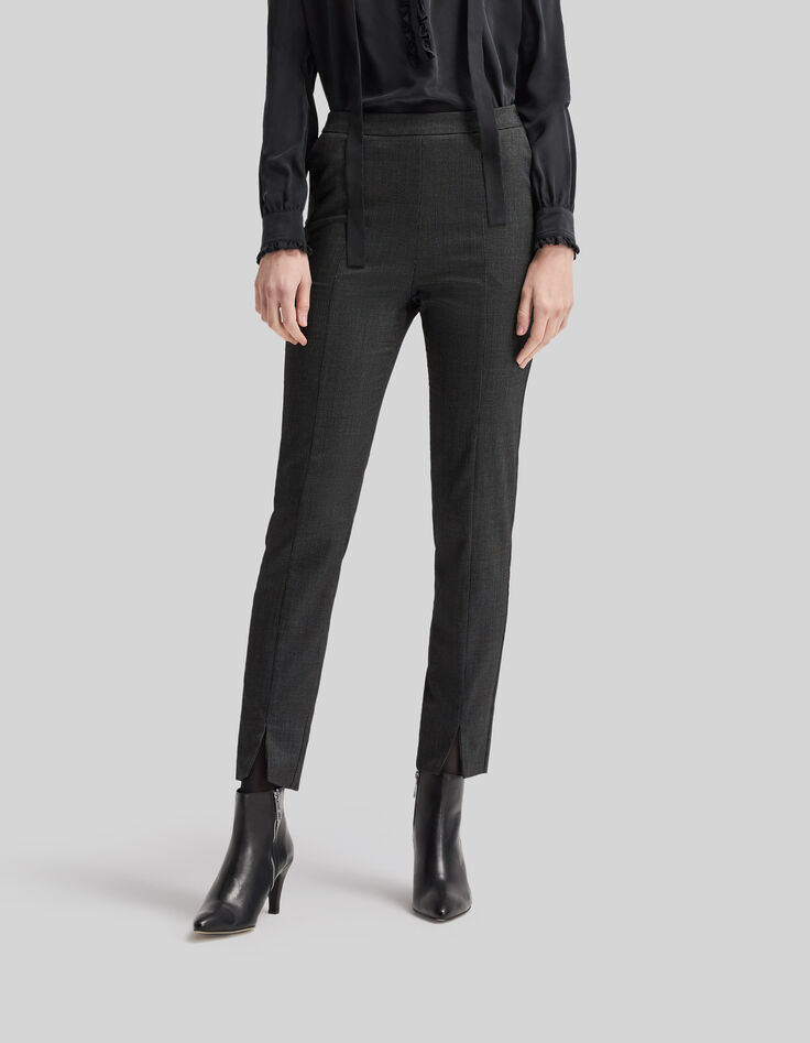 Pantalon de costume slim noir faux-uni 7/8ème Femme-2