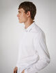 Men’s white BasIKKS SLIM shirt with black line-2