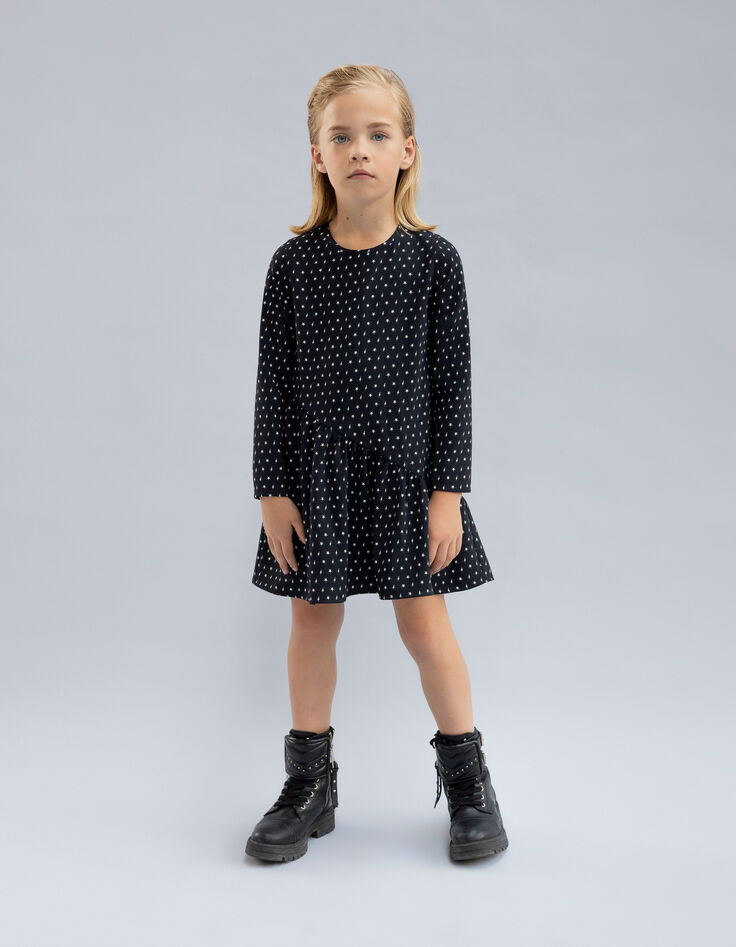 Girls’ 2-in-1 minimalist print dress with gilet-2