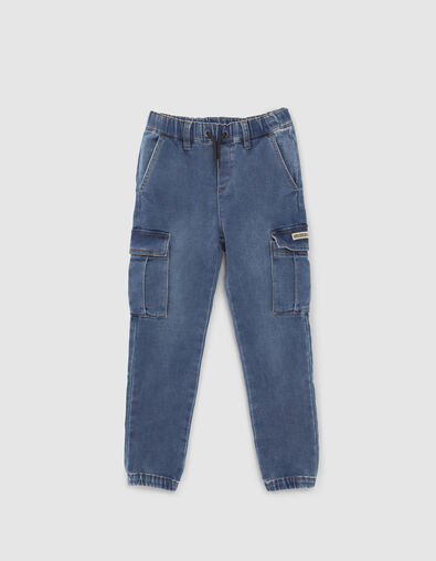 Jogger EASY BATTLE blauwe denim jongens - IKKS