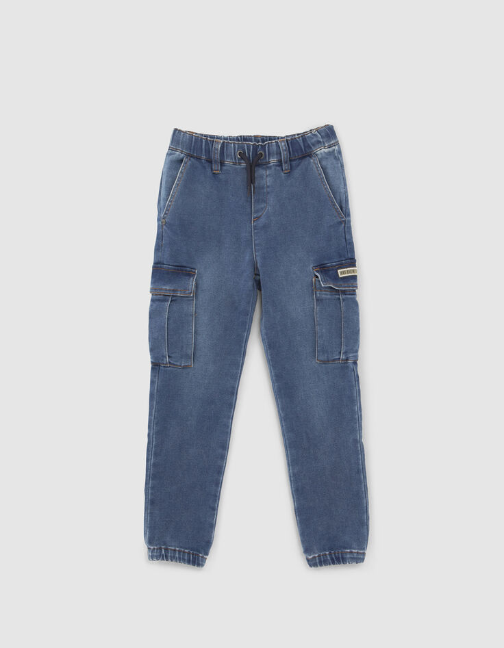 Jogger EASY BATTLE blauwe denim jongens-1