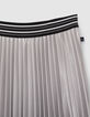 Girls’ silver asymmetric pleated skirt-4