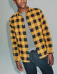 Men’s yellow checked motif REGULAR shirt-1