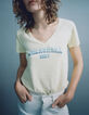 Geel T-shirt tekstopdruk deep dye Dames-5