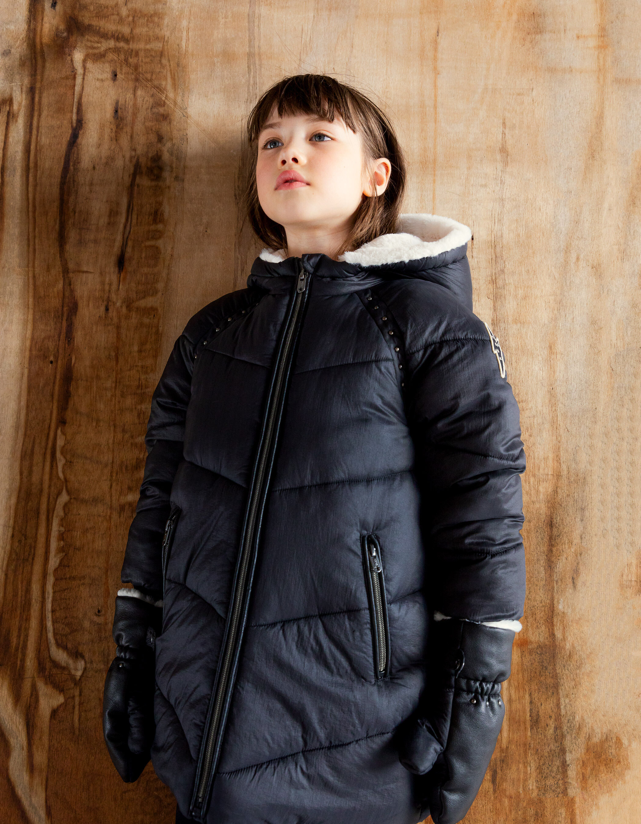 Black padded coat discount girls