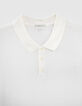 Men’s off-white cotton modal polo shirt-4