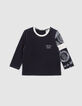 Set jeanstuinbroek en T-shirt babyjongens-3