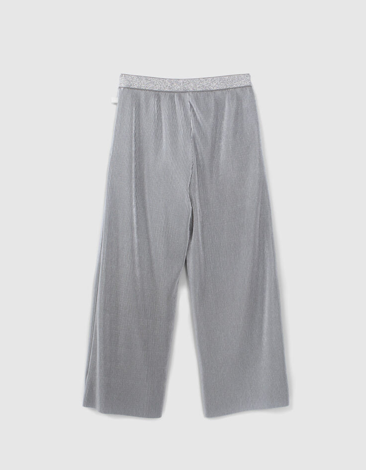 Pantalon large argenté plissé fille-4