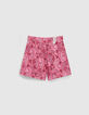 Jupe-short fuchsia imprimé cachemire Ecovero® fille-2