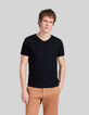 Zwart T-shirt De Essential V-hals heren-1