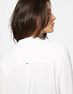 Women's off-white viscose crêpe blouse with shoulder tabs-5