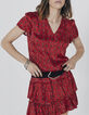 Women’s red bandana print viscose short dress-2