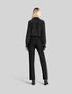 Women's black knit straight suit trousers-7