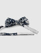 Boy's navy floral print bow tie-4