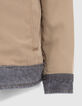 Omkeerbaar grijs jeansjack met beige nylon jongens-8