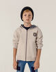 Boys’ ecru and navy striped reversible cardigan-2