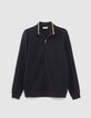 Men’s navy sport-style pique knit cardigan-5