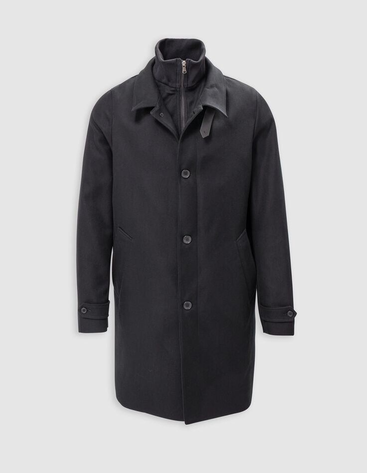 Trench noir avec parementure amovible Homme-7