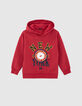 Boys’ dark red hoodie with XL embroidery-1