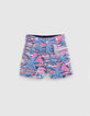 Girls’ white palm tree-leopard jacquard shorts-2