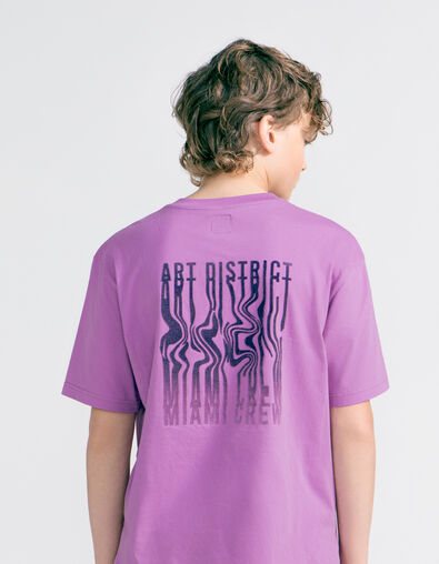 Violet T-shirt opdruk fluwelen flocking rug jongens - IKKS