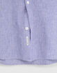 Leisteenblauw SLIM overhemd faux-uni Heren-3