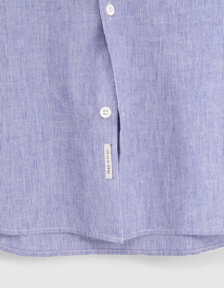 Leisteenblauw SLIM overhemd faux-uni Heren-3