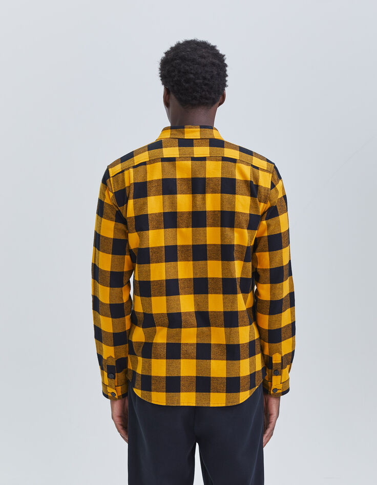 Men’s yellow checked motif REGULAR shirt-3