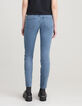 Damesjeans in slank blauw waterloos powerstretch met studs-3