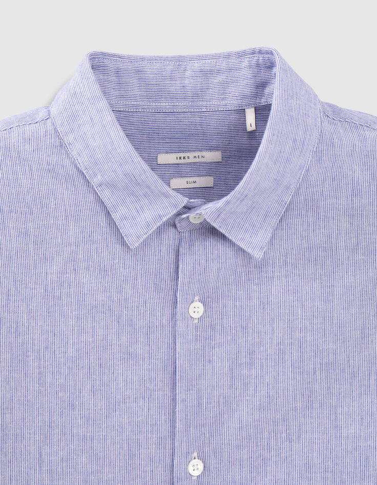 Leisteenblauw SLIM overhemd faux-uni Heren-2