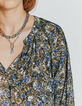 Women’s floral camouflage print voile blouse-5