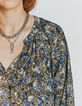 Voile blouse camouflage-bloemenprint dames-5